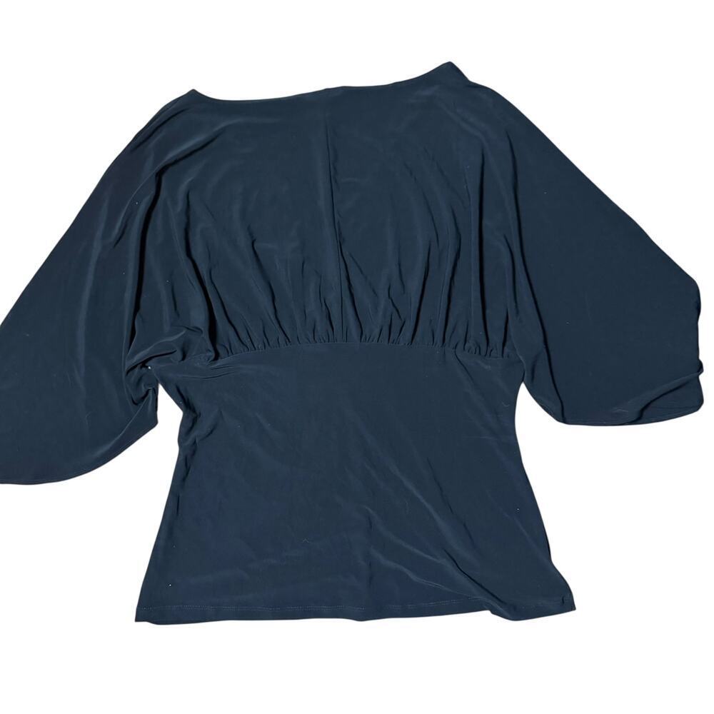 Vintage Y2K Metrostyle Dolman Sleeve Ruched Rhinestone Top Size Large - Picture 3 of 4